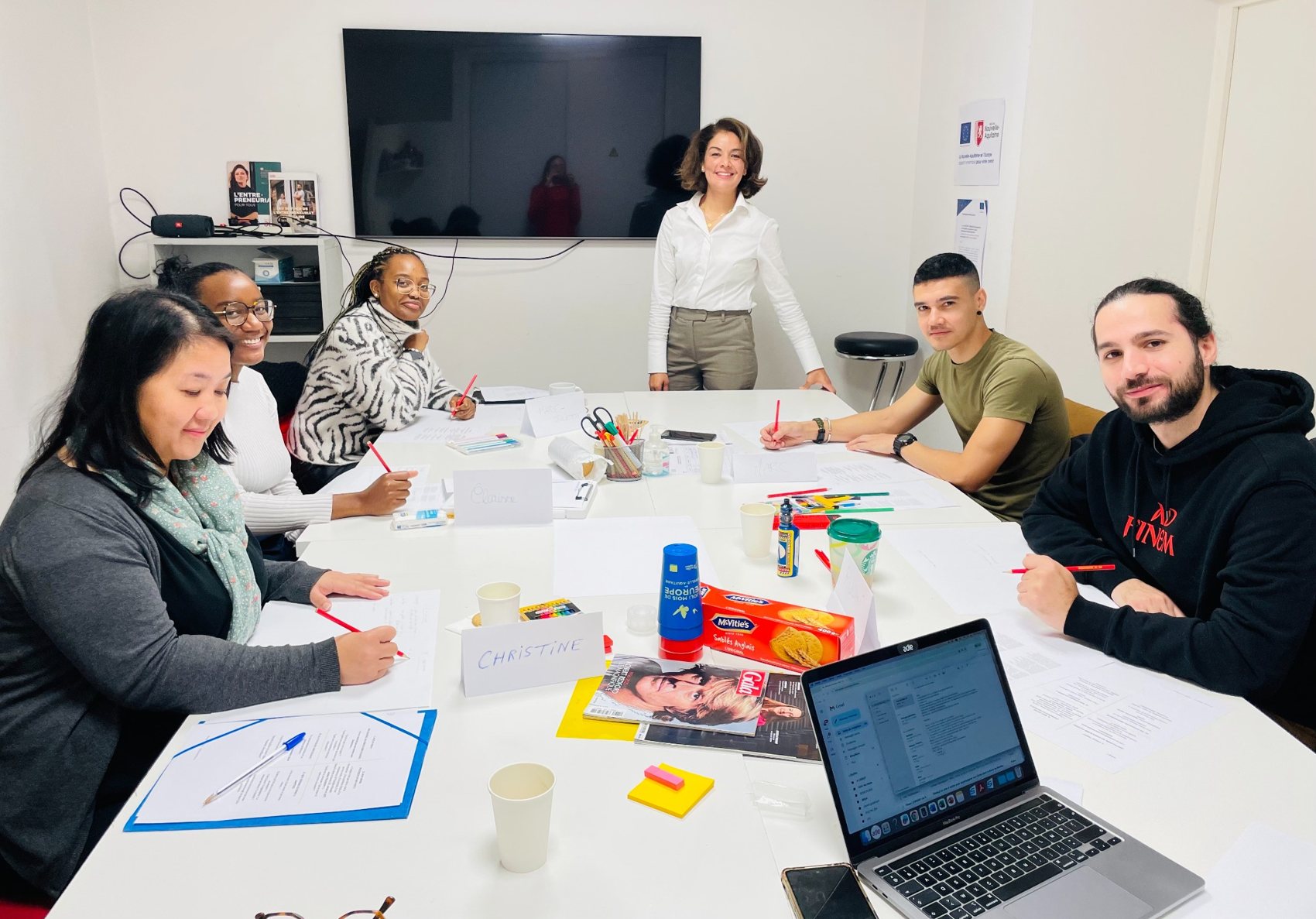 Atelier de travail collectif avec des entrepreneurs